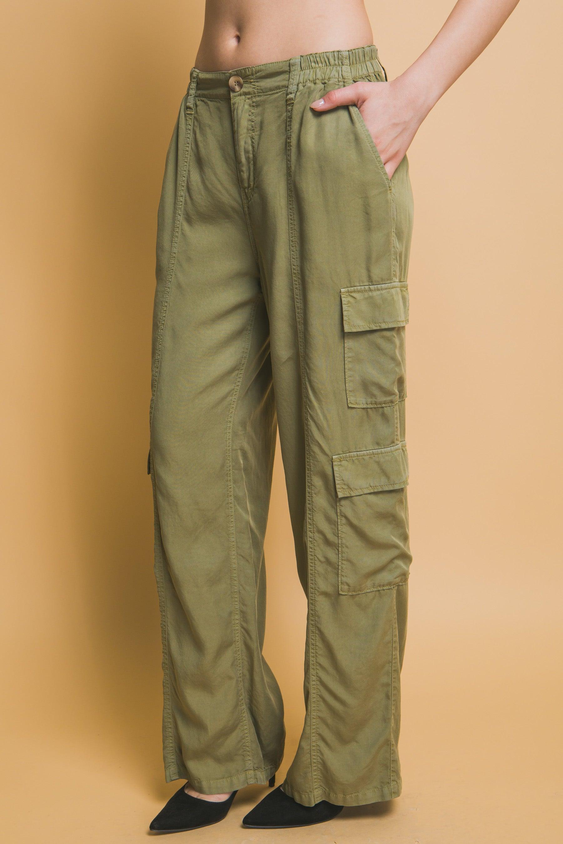 Full-length Tencel Pants With Cargo Pockets | Mixtshop LLC