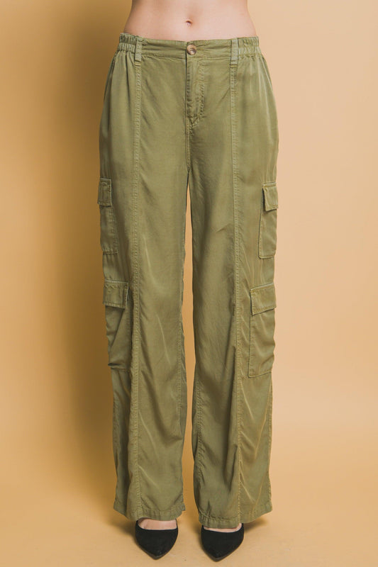 Full-length Tencel Pants With Cargo Pockets | Mixtshop LLC