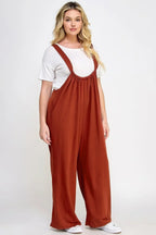 French Terry Wide Leg Jumpsuit Overalls | Mixtshop LLC