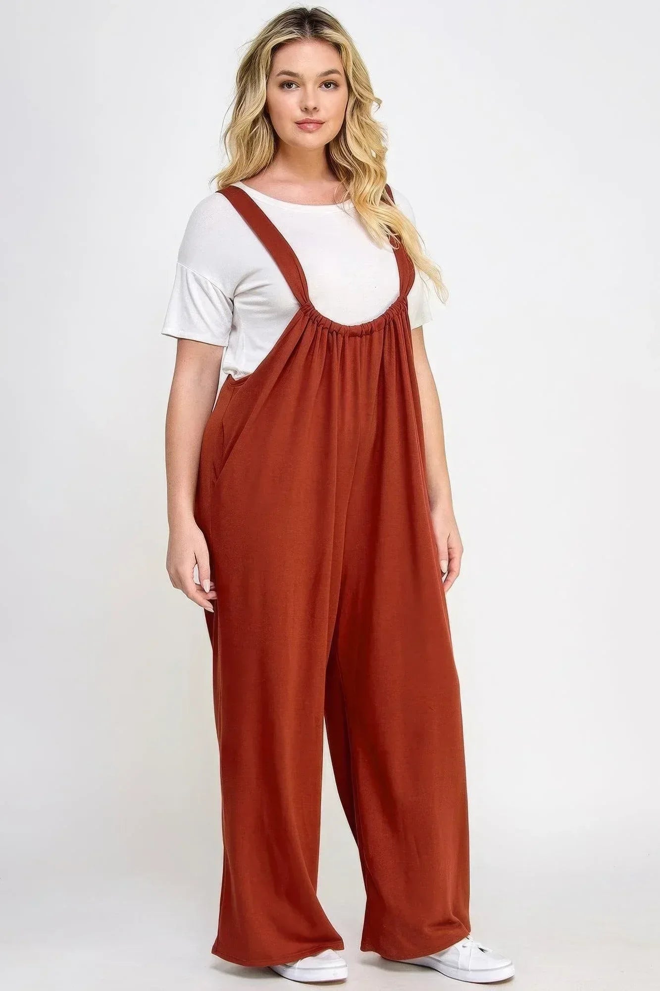 French Terry Wide Leg Jumpsuit Overalls | Mixtshop LLC