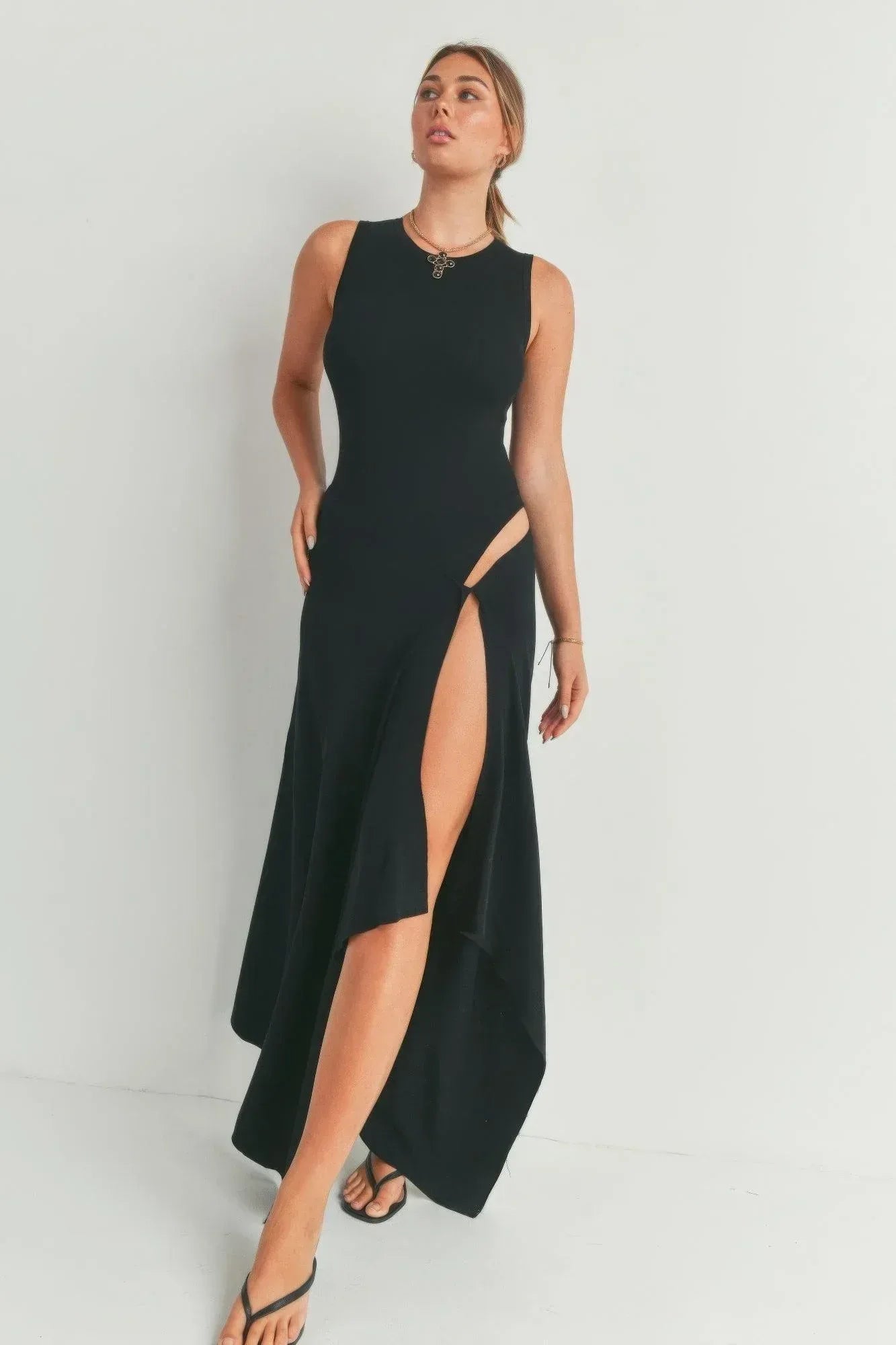 Maxi Dress With Slit | Mixtshop LLC Main image