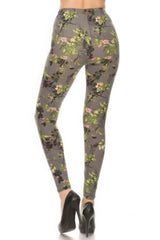 Floral Printed High Waisted Leggings With An Elastic Waist | Mixtshop LLC