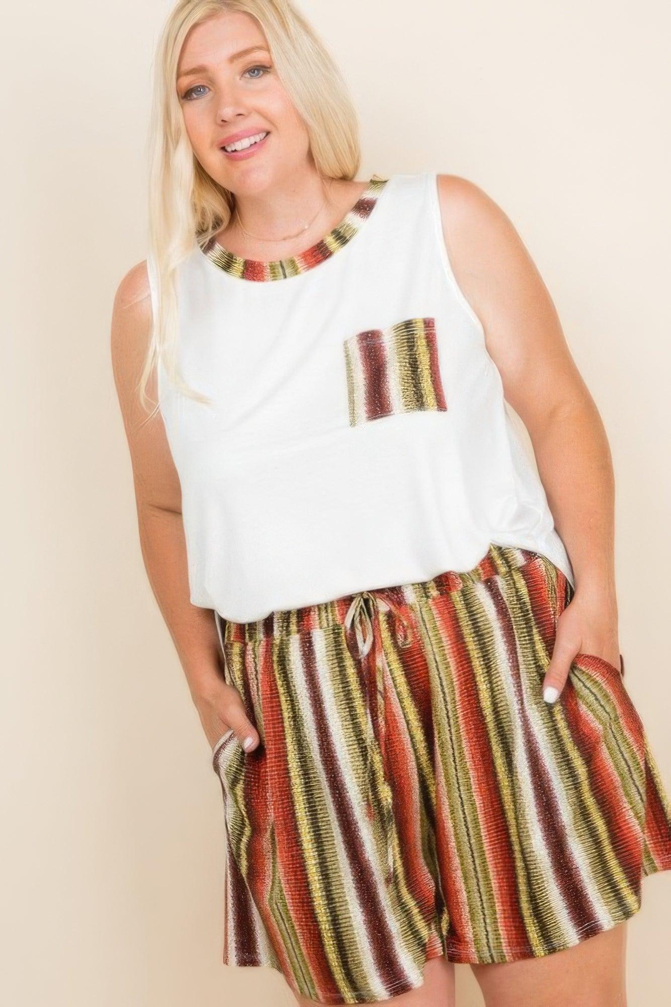 Plus Size Solid Sleeveless French Terry Tank Top | Mixtshop LLC