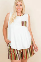 Plus Size Solid Sleeveless French Terry Tank Top | Mixtshop LLC