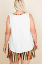 Plus Size Solid Sleeveless French Terry Tank Top | Mixtshop LLC