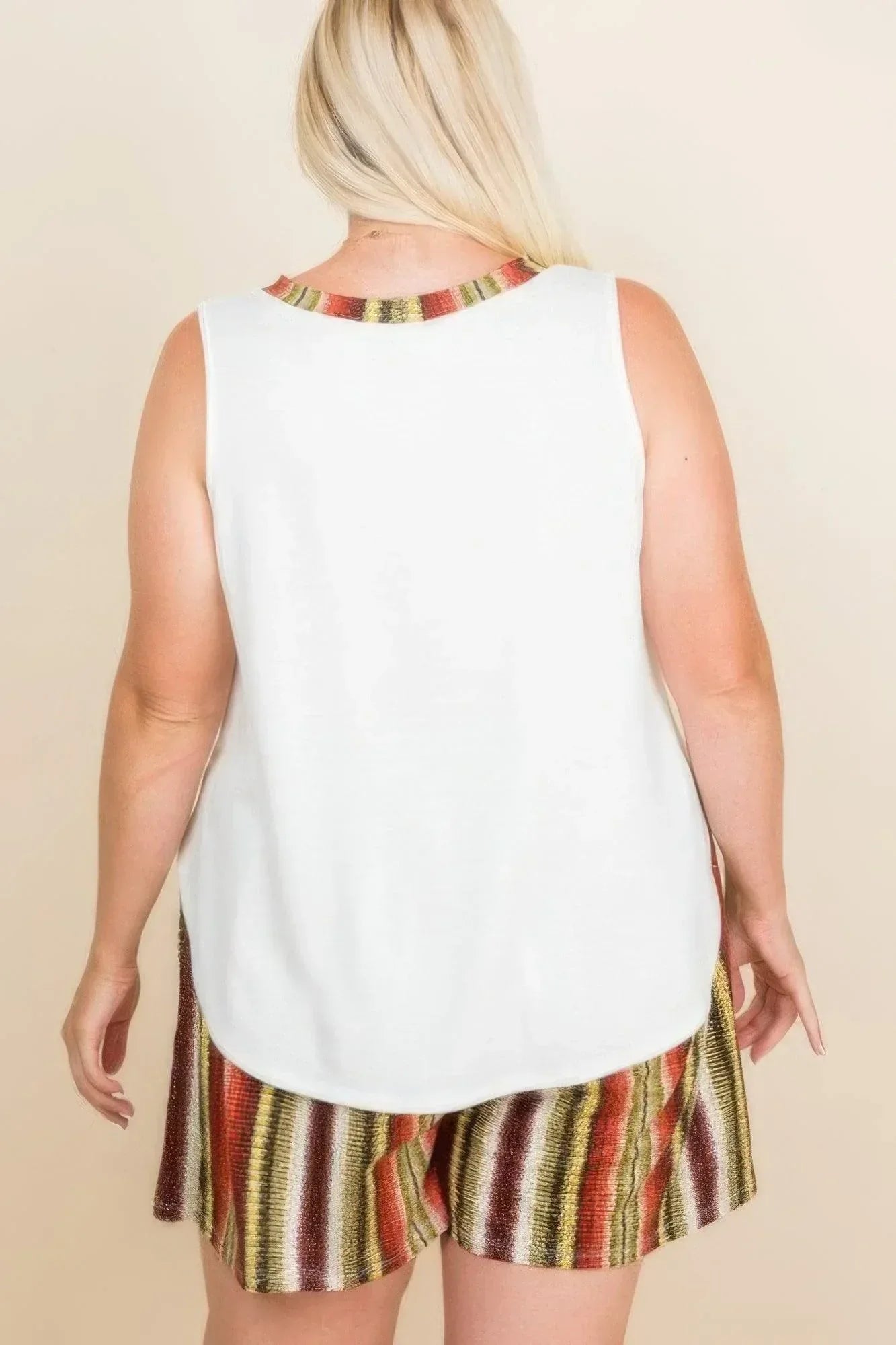 Plus Size Solid Sleeveless French Terry Tank Top | Mixtshop LLC
