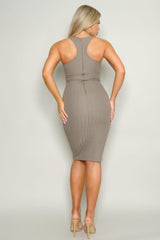 High Cut Racerback Knit Midi Dress | Mixtshop LLC