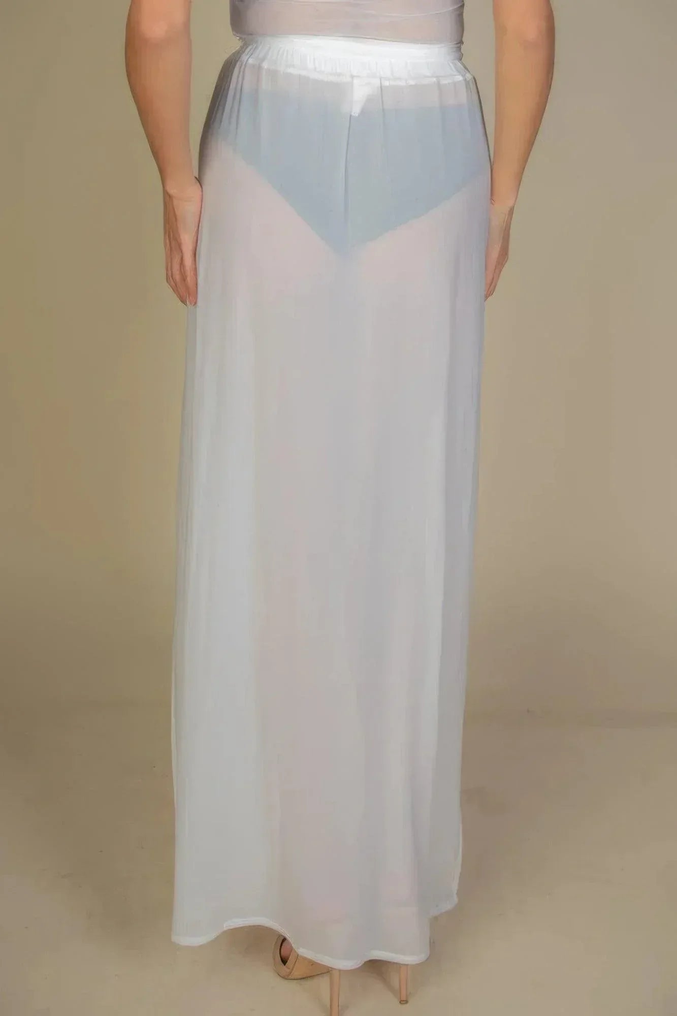 High Split Mesh Sheer Maxi Skirt | Mixtshop LLC