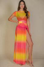 High Split Mesh Sheer Maxi Skirt | Mixtshop LLC
