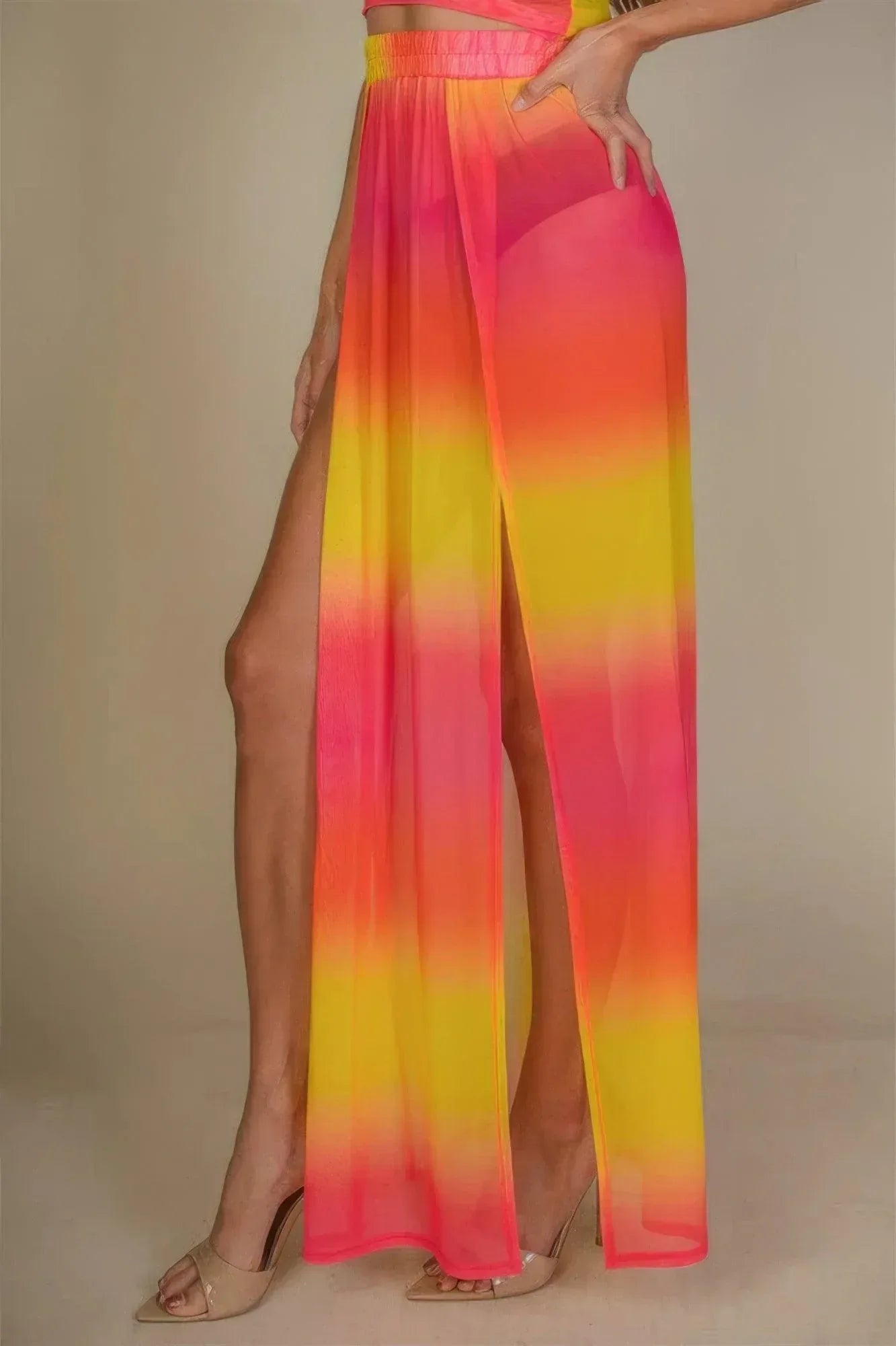 High Split Mesh Sheer Maxi Skirt Secondary image