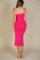 Solid Bodycon Split Hem Tube Dress | Mixtshop LLC
