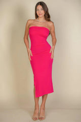 Solid Bodycon Split Hem Tube Dress | Mixtshop LLC