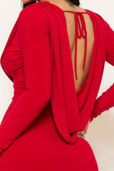 Low Cowl Neck And Back Midi Dress | Mixtshop LLC