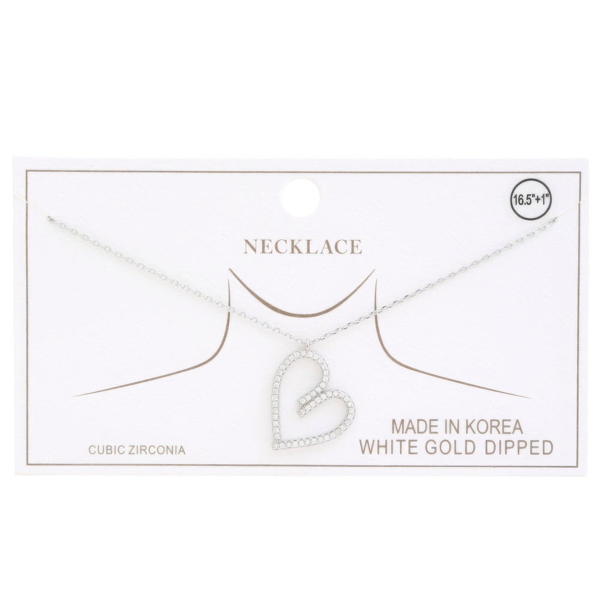 Abstract Heart Rhinestone Gold Dipped Necklace | Mixtshop LLC