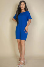 Side Pocket Double Folded Mini Dress | Mixtshop LLC