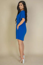 Side Pocket Double Folded Mini Dress | Mixtshop LLC
