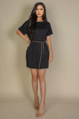 Side Pocket Double Folded Mini Dress | Mixtshop LLC
