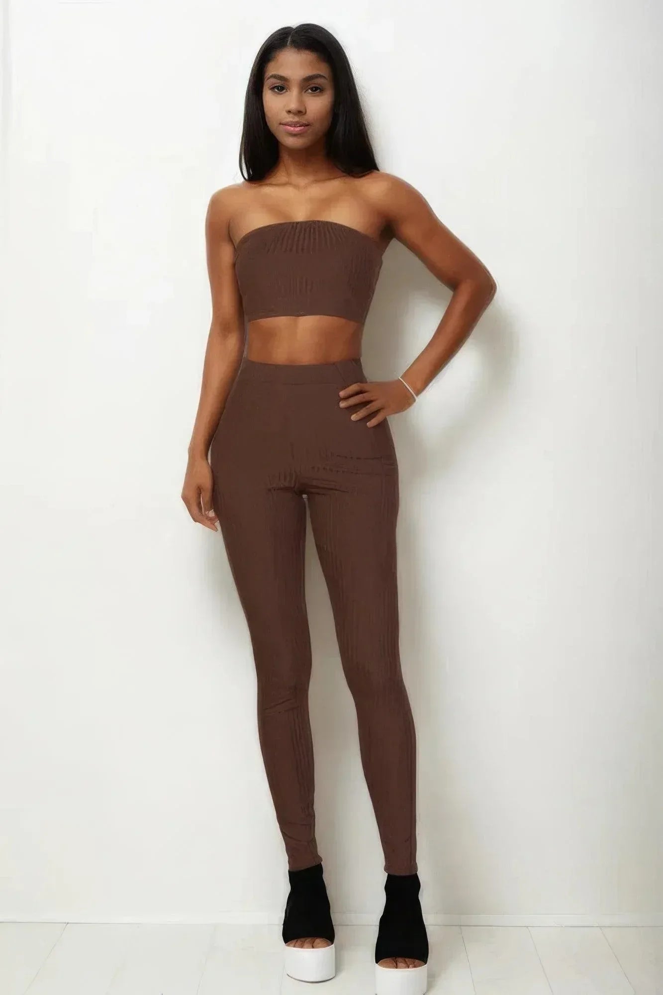 Ribbed Tube Top & Leggings Set | Mixtshop LLC Main image