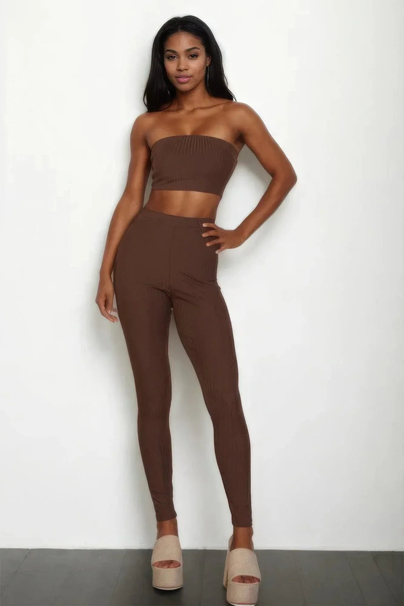 Ribbed Tube Top & Leggings Set Secondary image