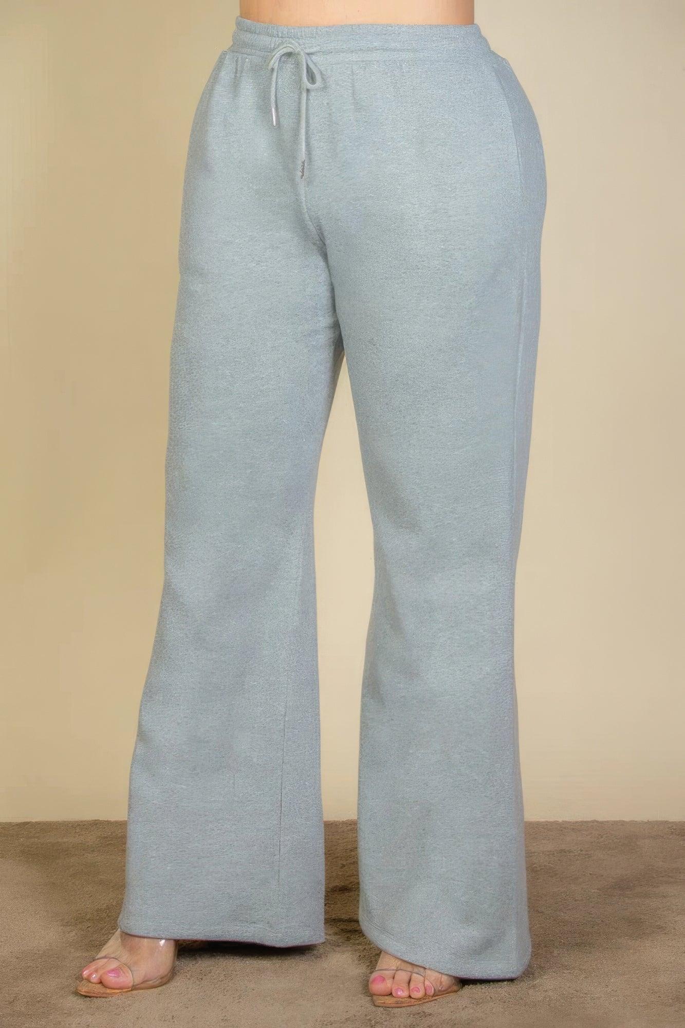 Plus Size Drawstring Waist Slant Pocket Sweatpants | Mixtshop LLC