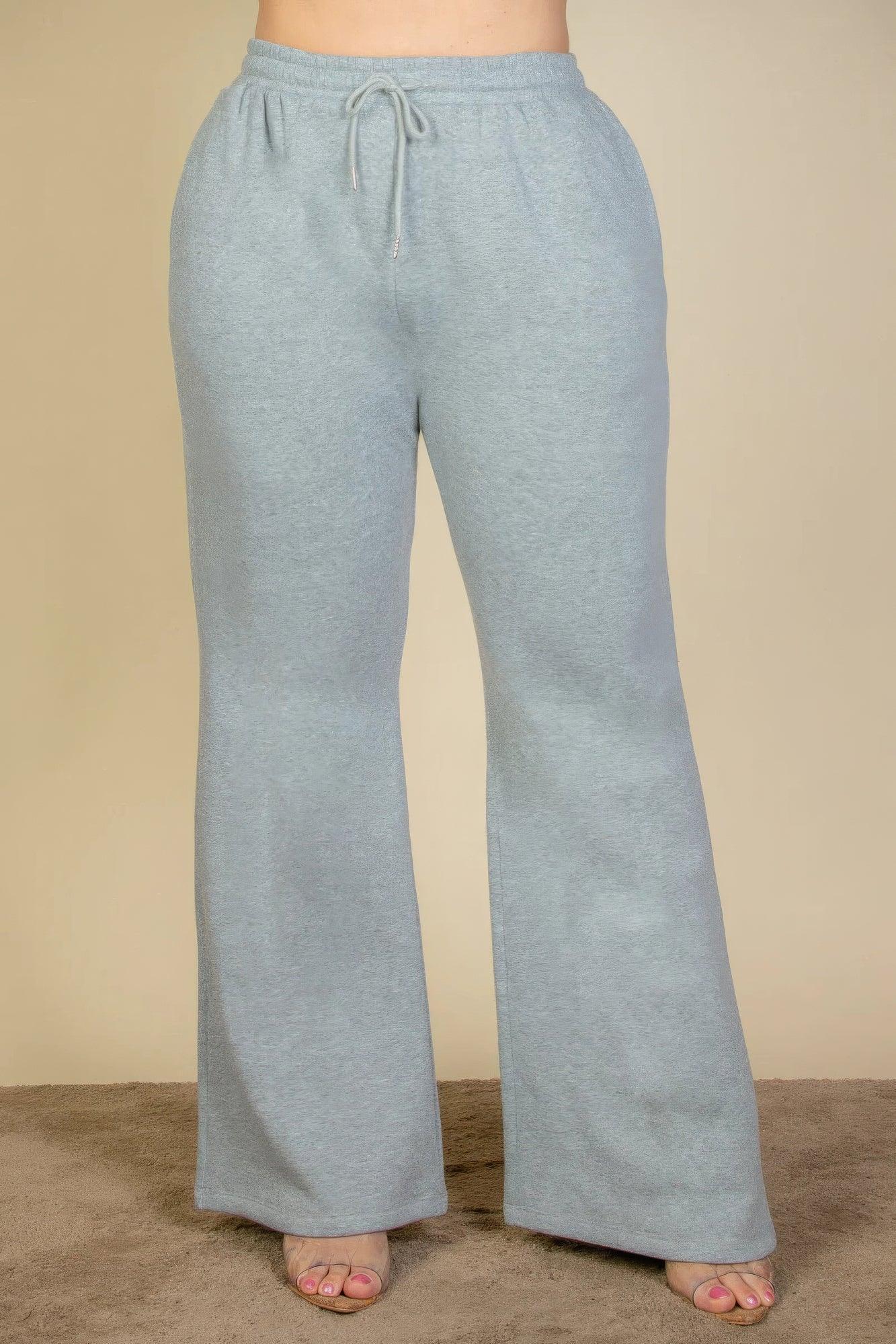 Plus Size Drawstring Waist Slant Pocket Sweatpants | Mixtshop LLC