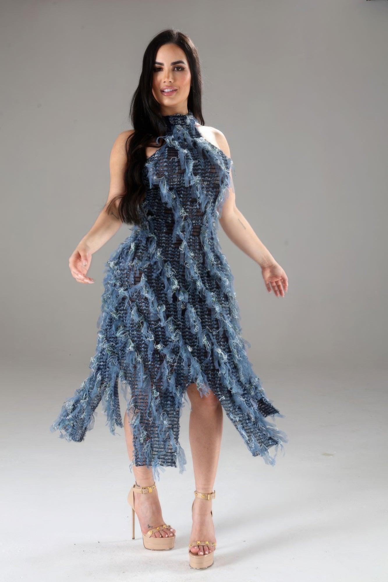 Halter Ruffled Dress | Mixtshop LLC Main image