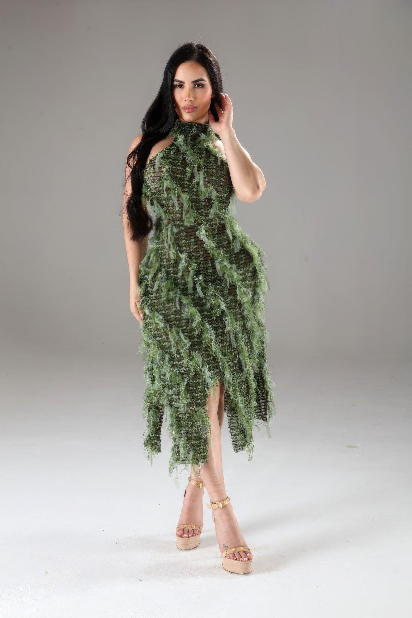 Halter Ruffled Dress | Mixtshop LLC Main image