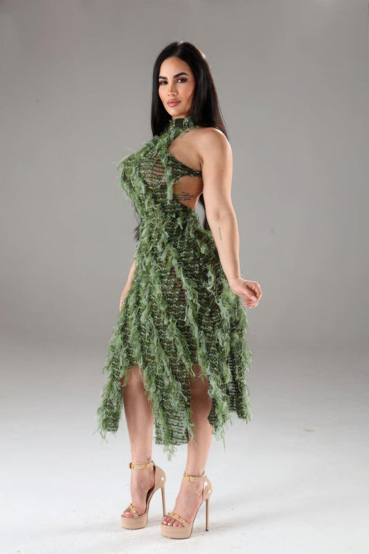 Halter Ruffled Dress | Mixtshop LLC