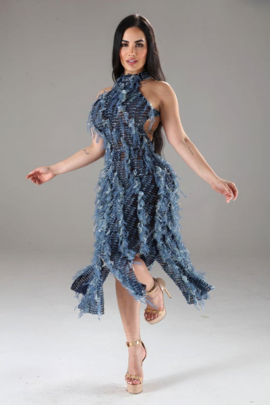 Halter Ruffled Dress | Mixtshop LLC