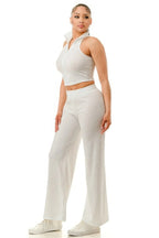 Crinkle Wide Pants Set Zipper | Mixtshop LLC