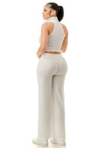 Crinkle Wide Pants Set Zipper | Mixtshop LLC