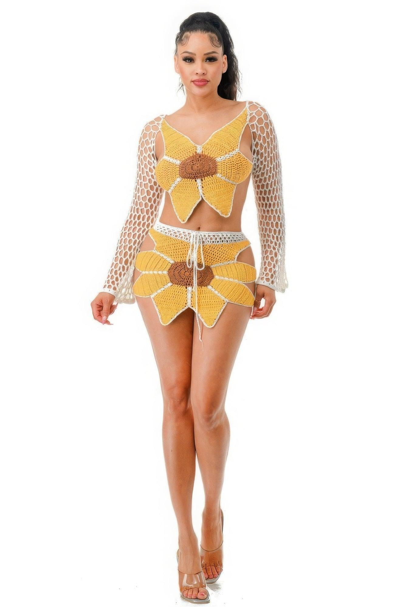 Crochet Skirt Set Sunflower | Mixtshop LLC