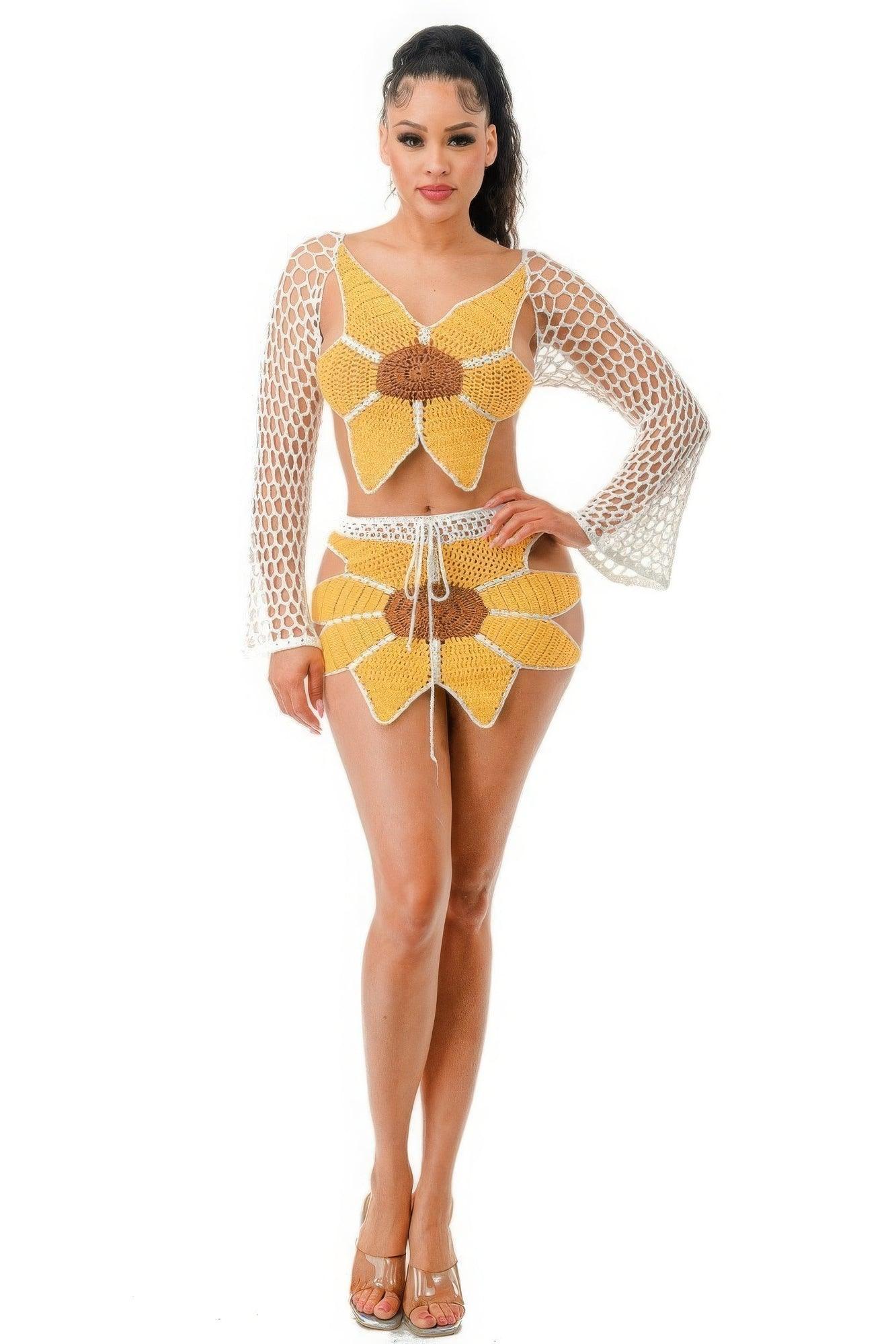 Crochet Skirt Set Sunflower | Mixtshop LLC