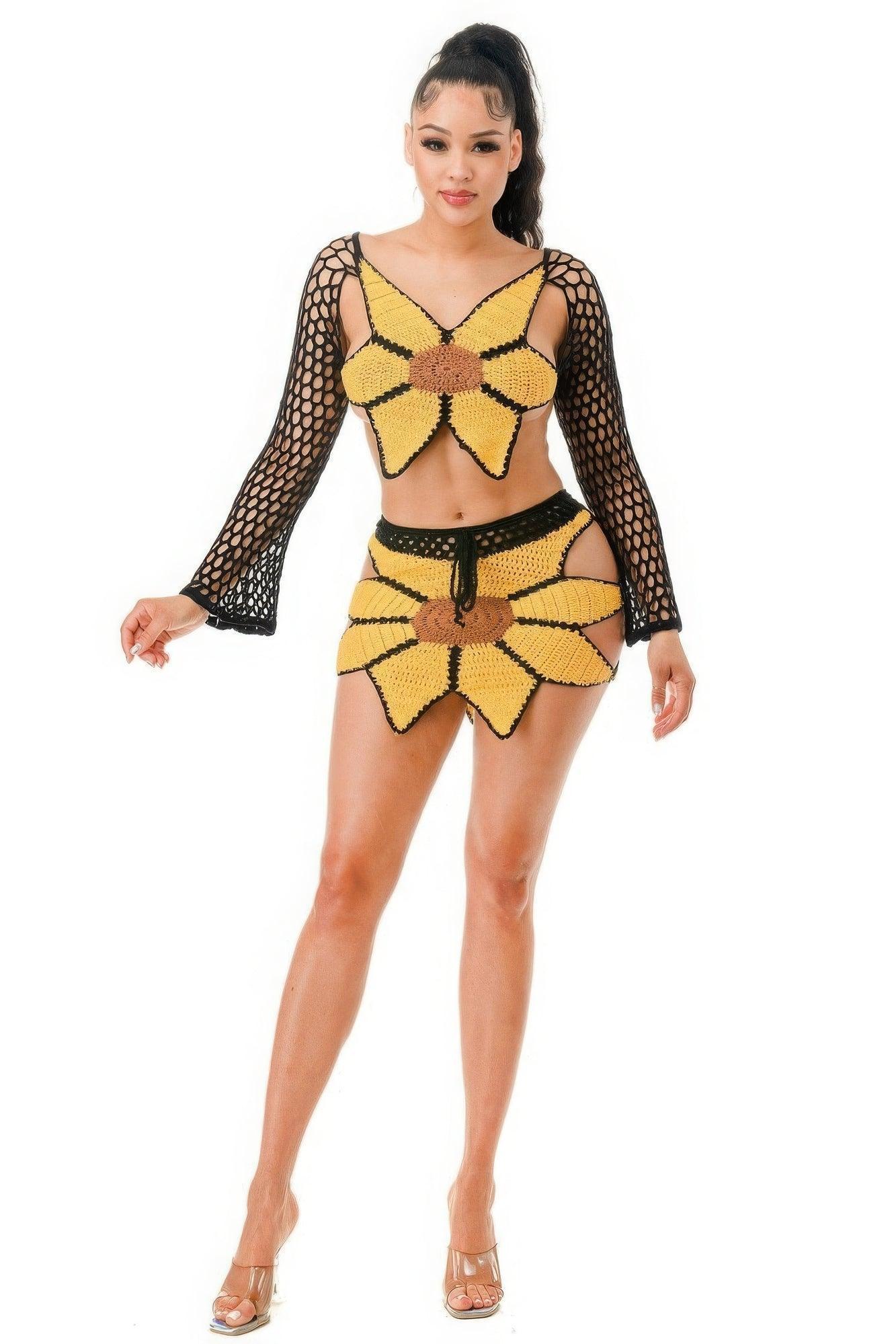 Crochet Skirt Set Sunflower Secondary image