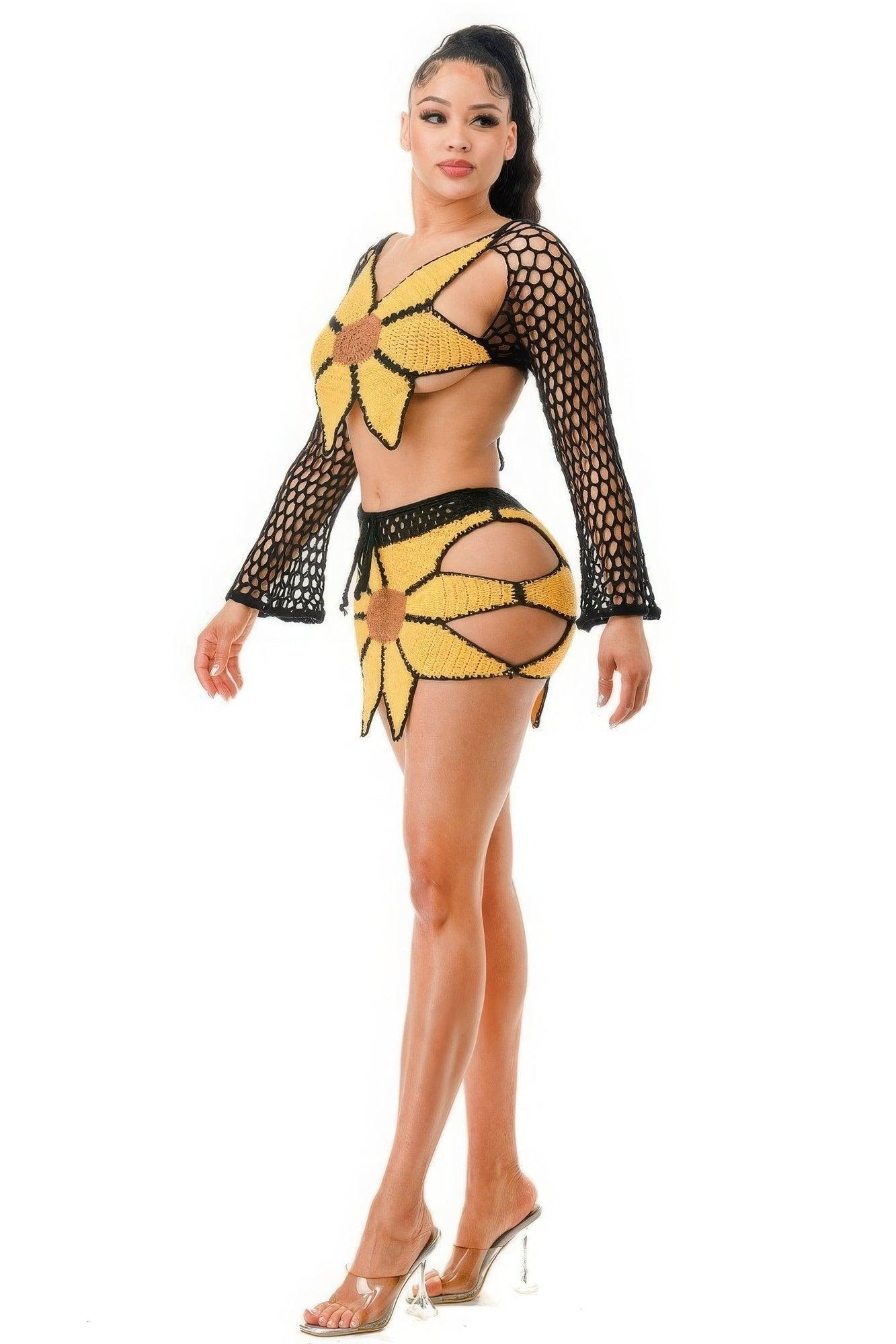 Crochet Skirt Set Sunflower | Mixtshop LLC