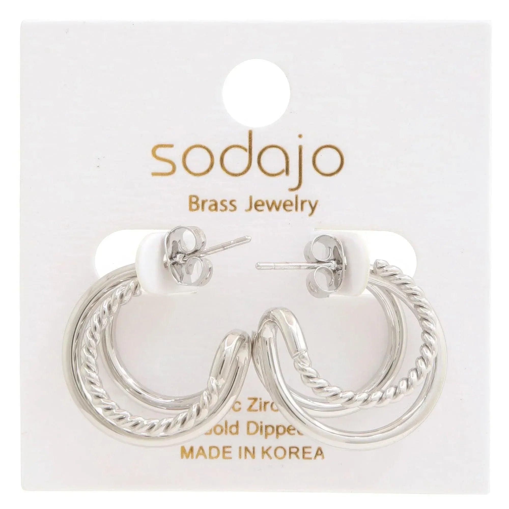 Double Hoop Rope Gold Dipped Earring Secondary image