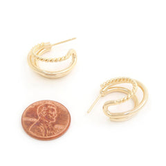 Double Hoop Rope Gold Dipped Earring | Mixtshop LLC