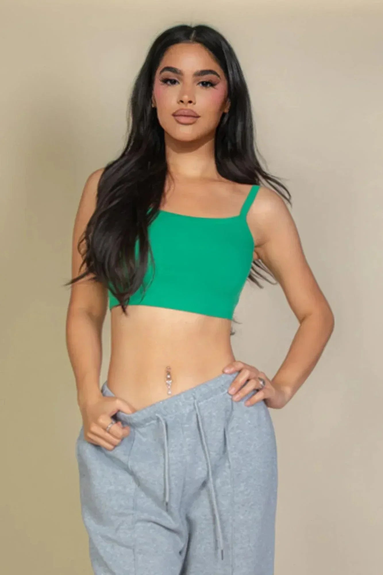 Ribbed Knit Cami Crop Top | Mixtshop LLC Main image