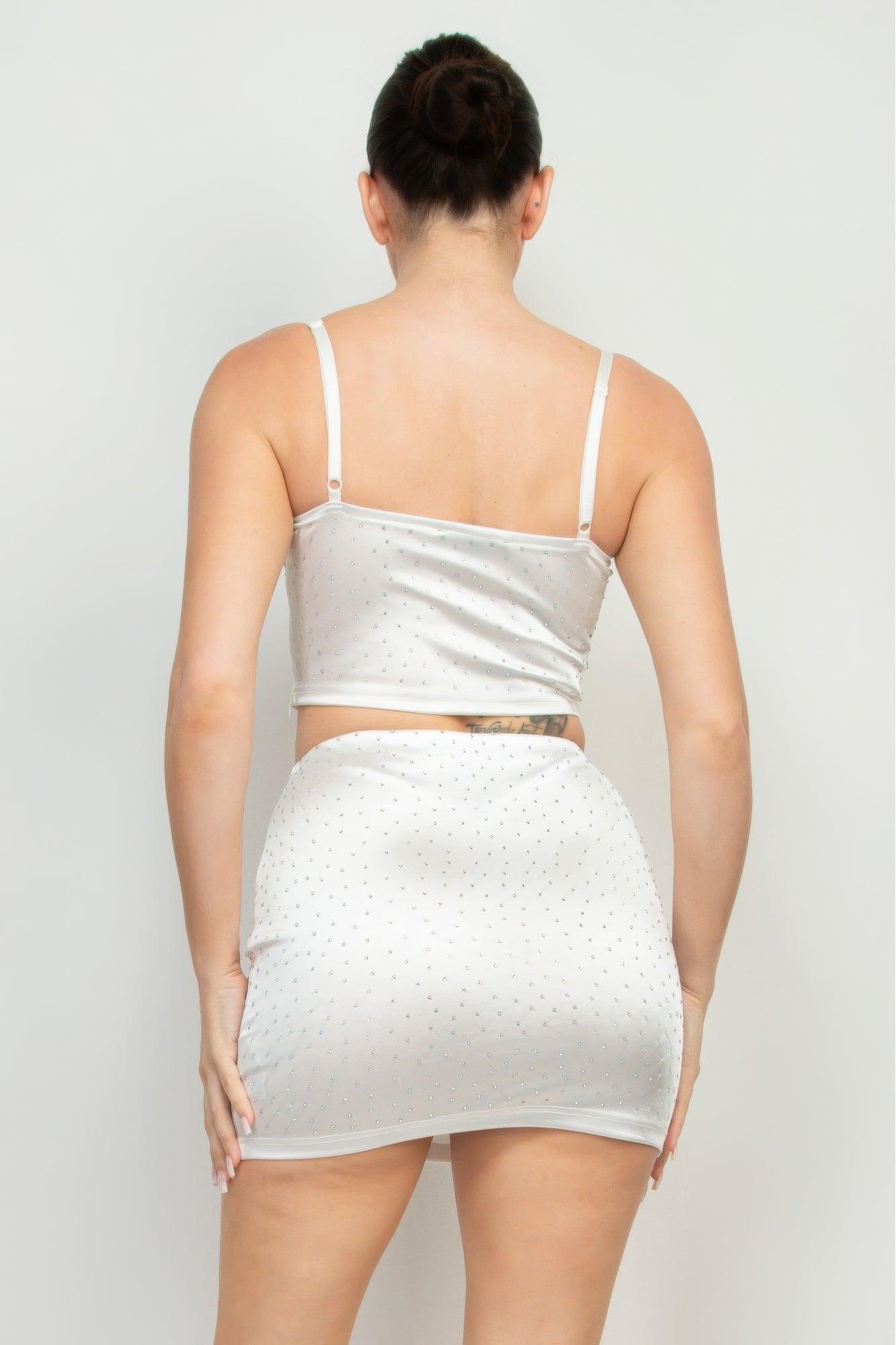 Sweetheart Bustier Rhinestones Crop Top | Mixtshop LLC