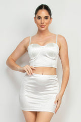Sweetheart Bustier Rhinestones Crop Top | Mixtshop LLC