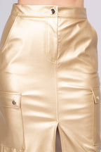 Faux Leather High-rise Cargo Skirt | Mixtshop LLC