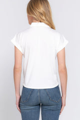 Short Slv Front Tie Stretch Ity Top | Mixtshop LLC