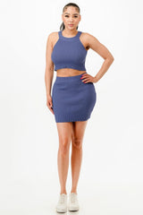 Halter Neck Tank Top And Bodycon Mini Skirt Set | Mixtshop LLC