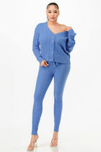Cable Sweater Cardigan 2pc Set | Mixtshop LLC