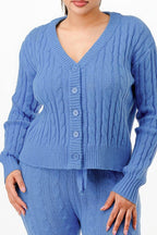 Cable Sweater Cardigan 2pc Set | Mixtshop LLC