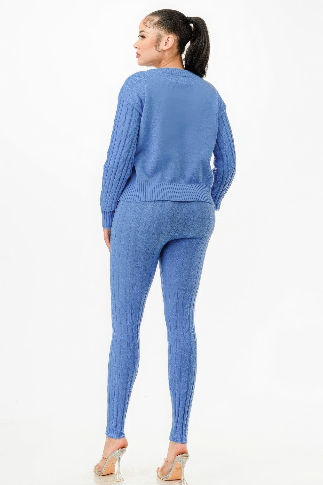Cable Sweater Cardigan 2pc Set | Mixtshop LLC