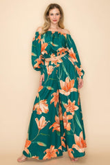 Off Shoulder Top And Wide Pants Set | Mixtshop LLC