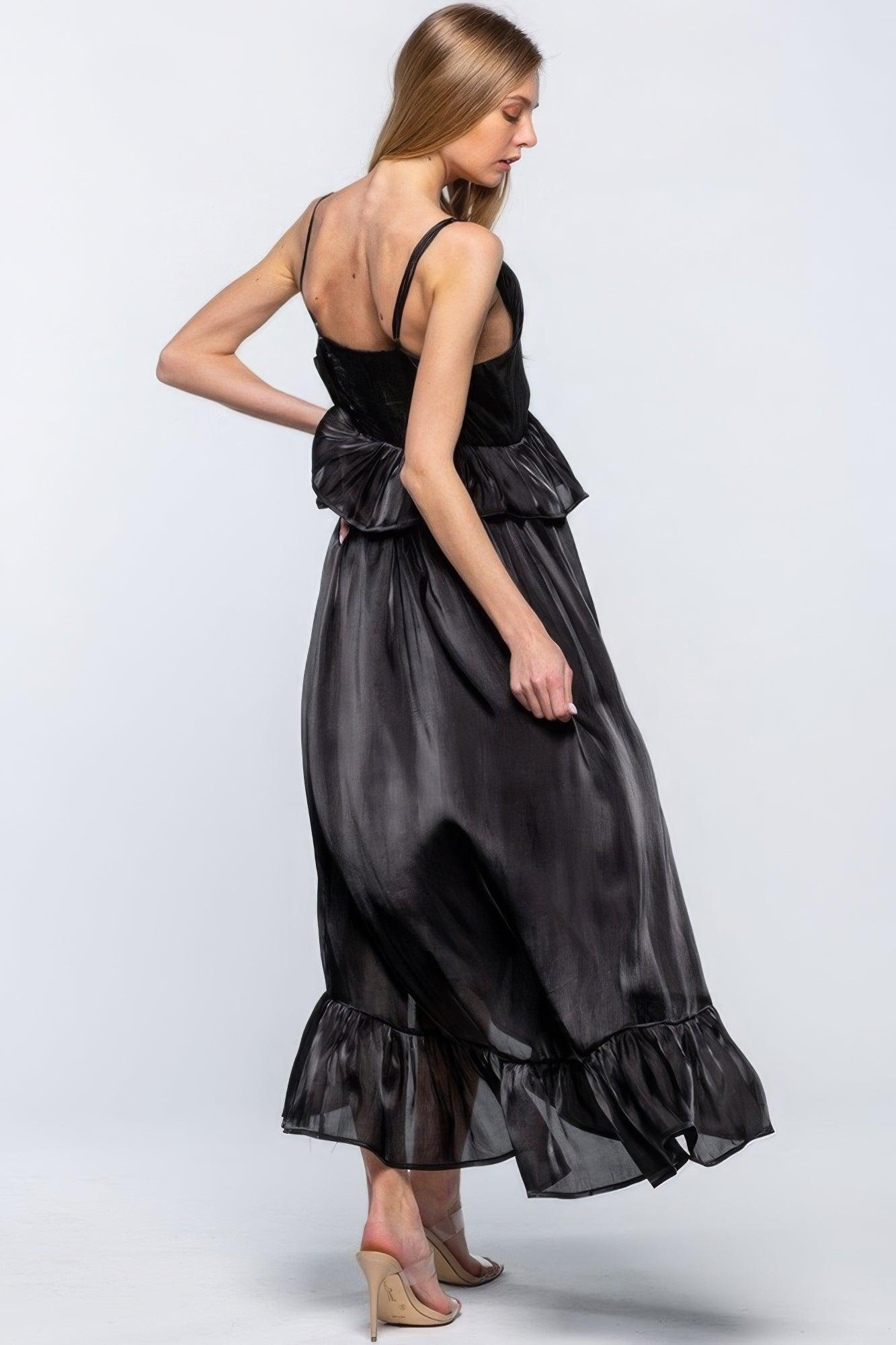 Shimmering Dress With Ruffles | Mixtshop LLC