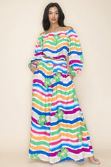 Off Shoulder Top And Wide Pants Set | Mixtshop LLC