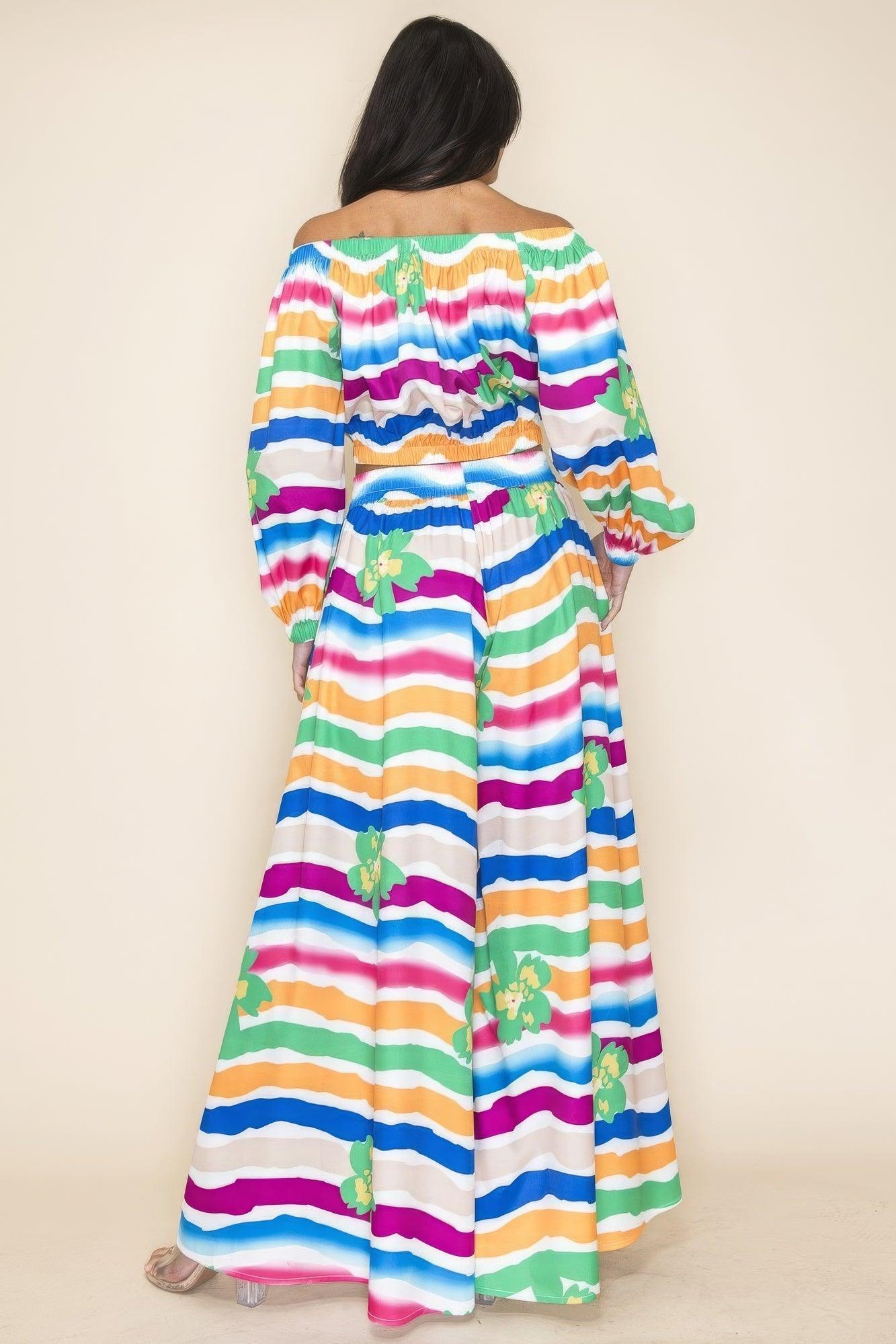 Off Shoulder Top And Wide Pants Set | Mixtshop LLC